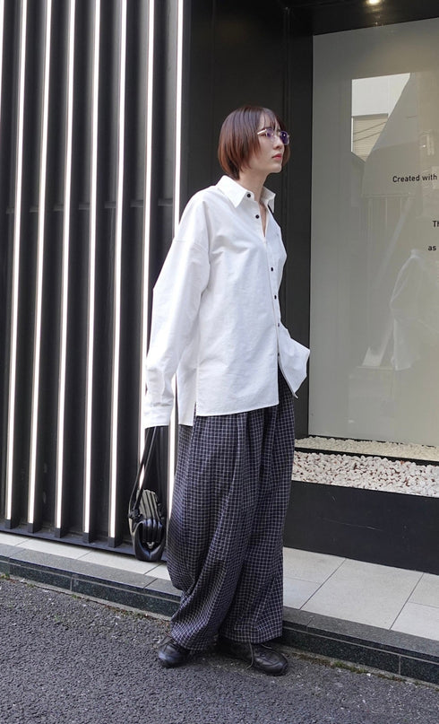 チェックボリュームラフパンツ